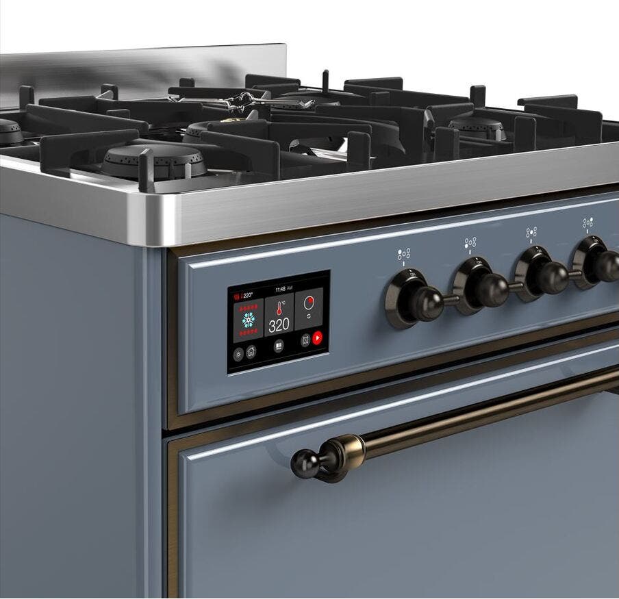 Ilve UM30DQNE3BGB Natural Gas In Blue Grey W/ Bronze Trim