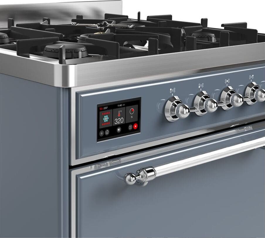 Ilve UM30DQNE3BGCLP Liquid Propane In Blue Grey W/ Chrome Trim
