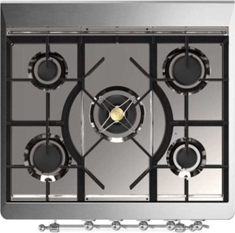 Ilve UM30DQNE3BGC Natural Gas In Blue Grey W/ Chrome Trim
