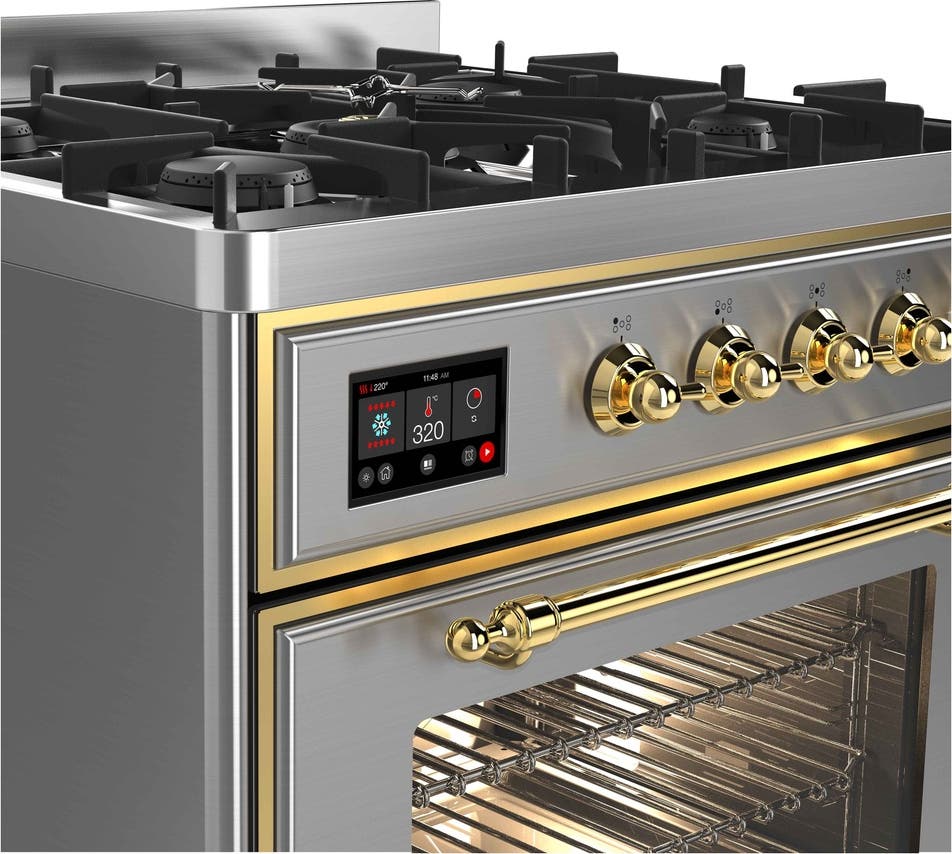 Ilve UM30DNE3SSG Natural Gas In Stainless Steel W/ Brass Trim