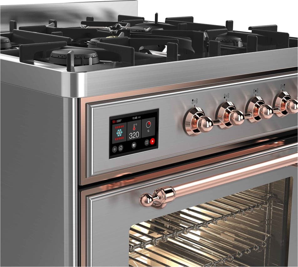 Ilve UM30DNE3SSP Natural Gas In Stainless Steel W/ Copper Trim