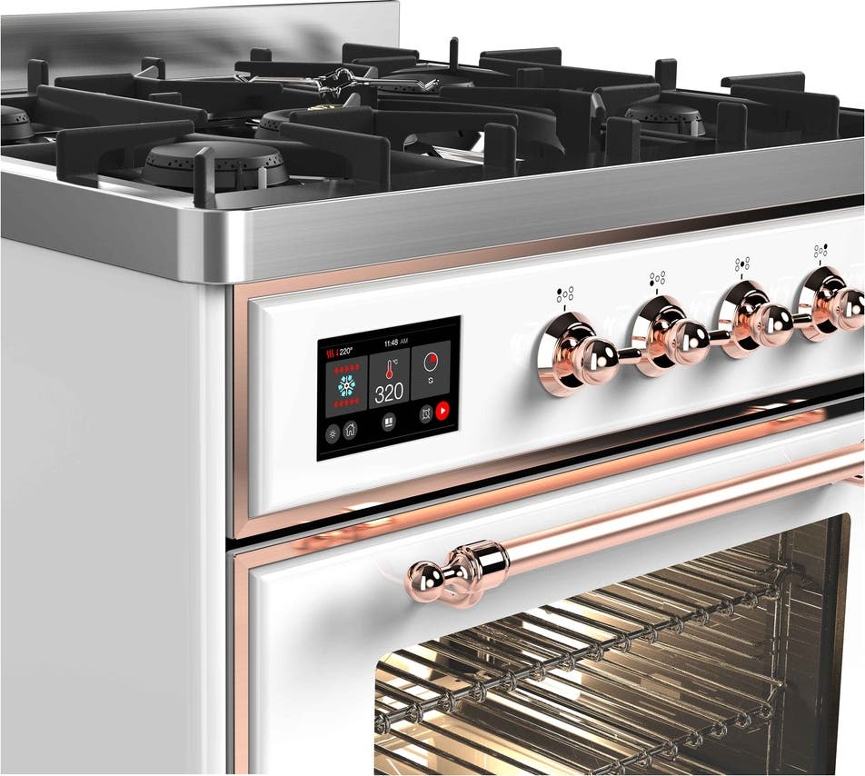 Ilve UM30DNE3WHPLP Liquid Propane In White W/ Copper Trim