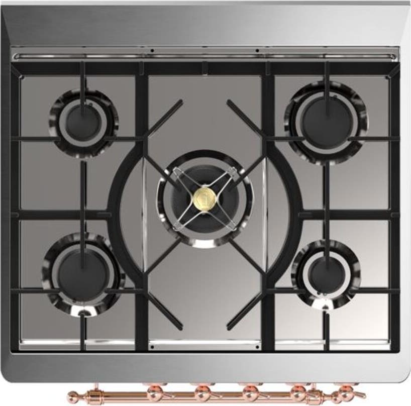 Ilve UM30DNE3BUP Natural Gas In Burgundy W/ Copper Trim