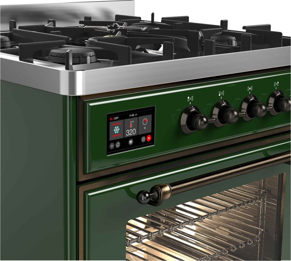 Ilve UM30DNE3EGB Natural Gas In Emerald Green W/ Bronze Trim