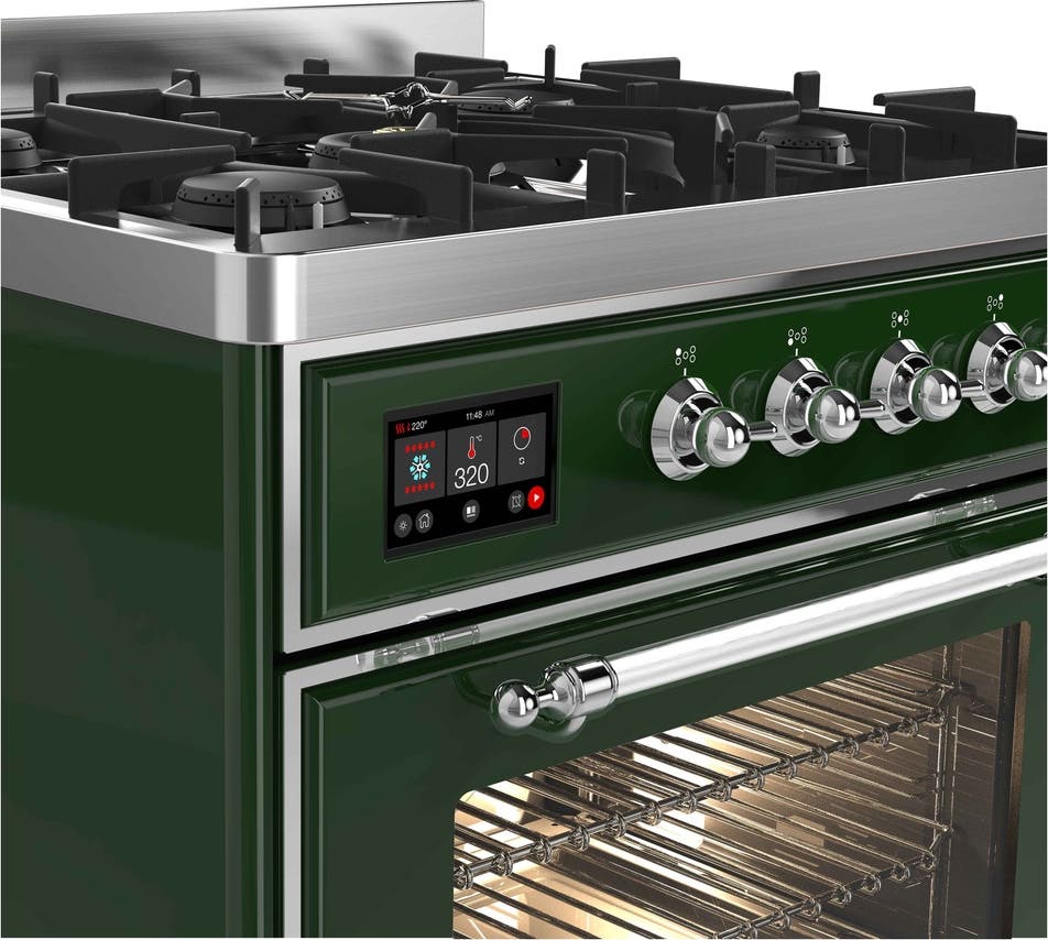 Ilve UM30DNE3EGC Natural Gas In Emerald Green W/ Chrome Trim