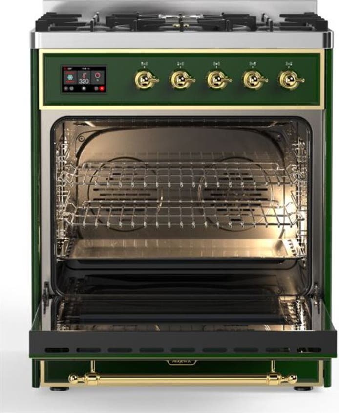Ilve UM30DNE3EGGLP Liquid Propane In Emerald Green W/ Brass Trim