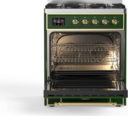 Ilve UM30DNE3EGG Natural Gas In Emerald Green W/ Brass Trim