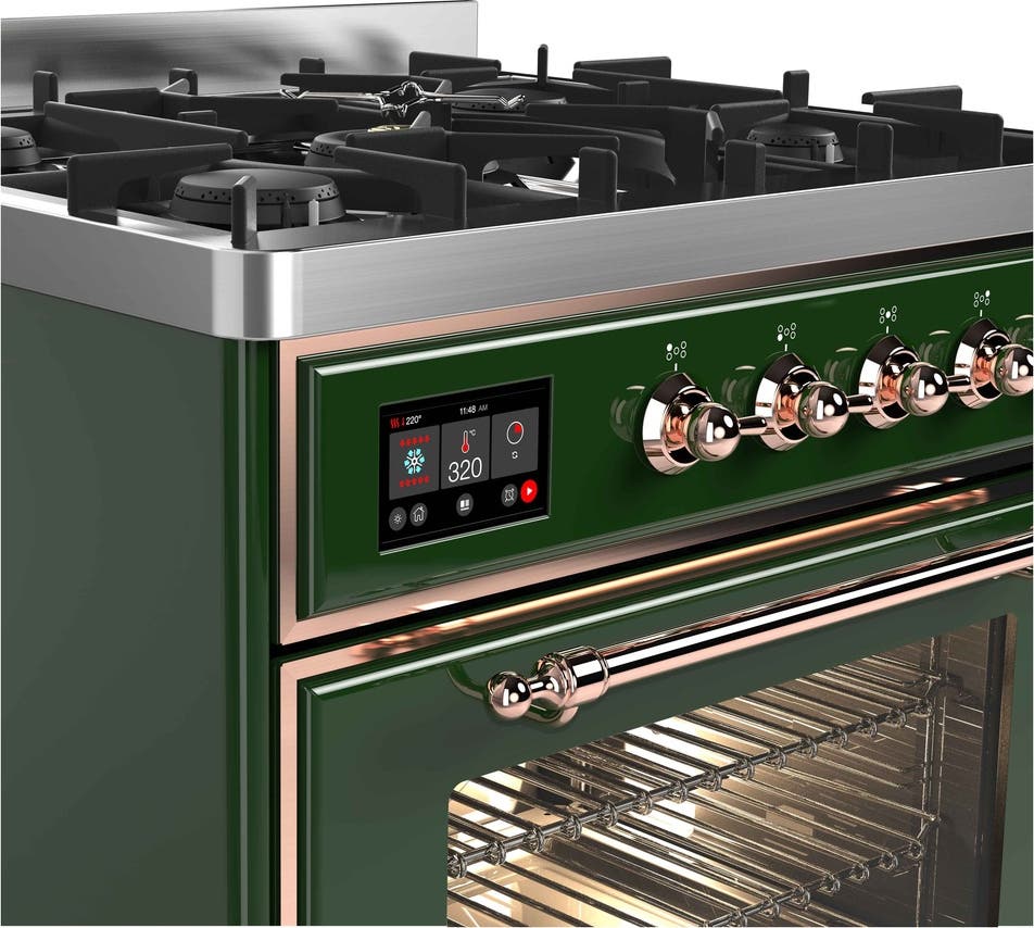 Ilve UM30DNE3EGPLP Liquid Propane In Emerald Green W/ Copper Trim