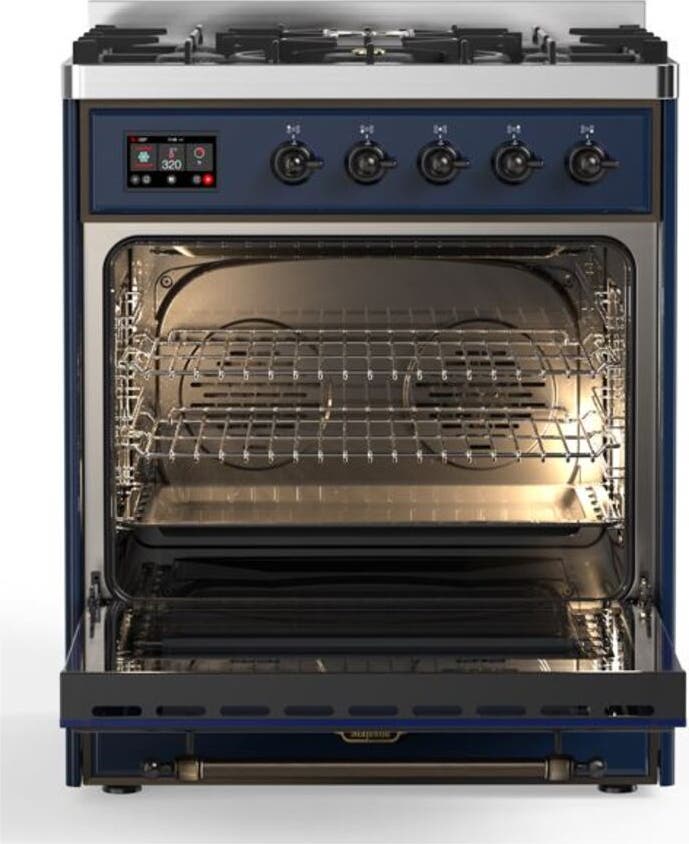 Ilve UM30DNE3MBB Natural Gas In Midnight Blue W/ Bronze Trim
