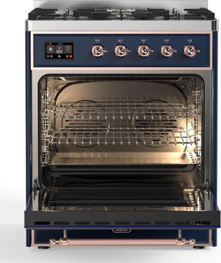 Ilve UM30DNE3MBP Natural Gas In Midnight Blue W/ Copper Trim