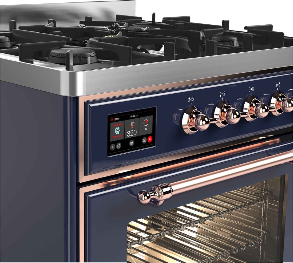 Ilve UM30DNE3MBP Natural Gas In Midnight Blue W/ Copper Trim