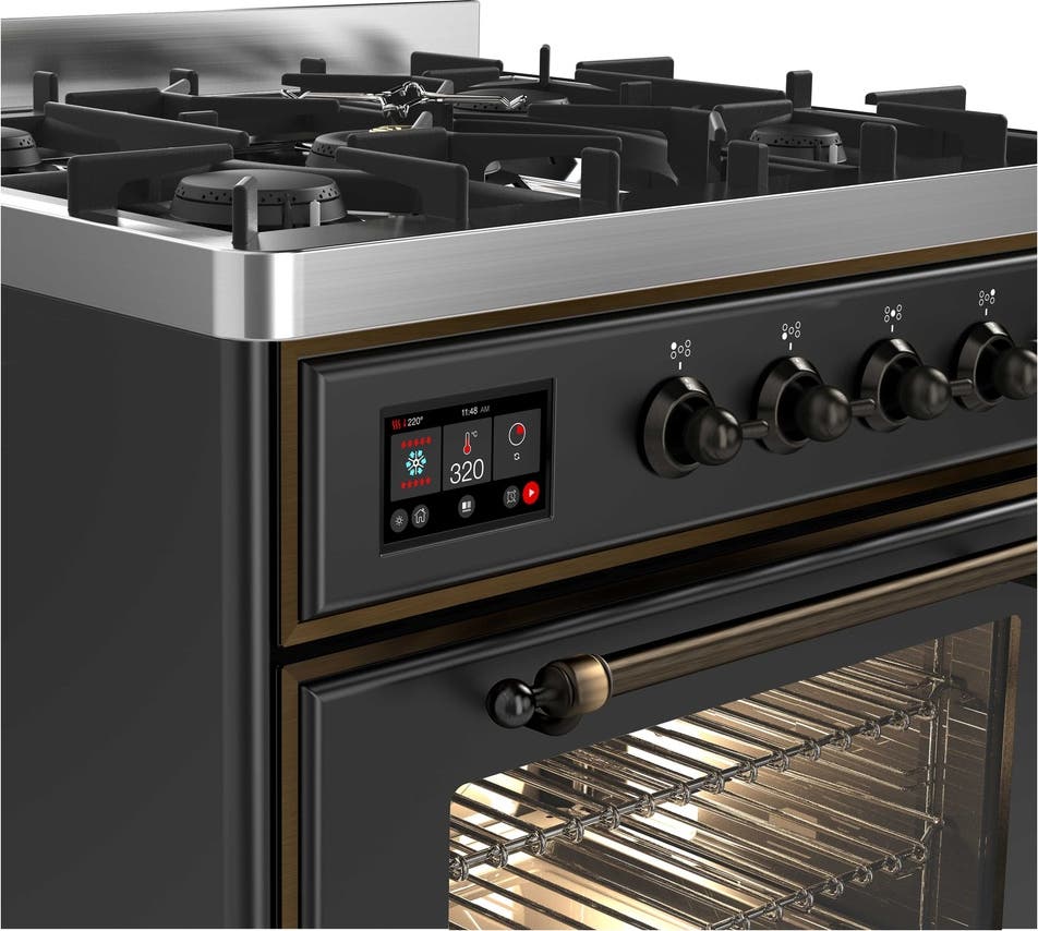 Ilve UM30DNE3MGB Natural Gas In Matte Graphite W/ Bronze Trim