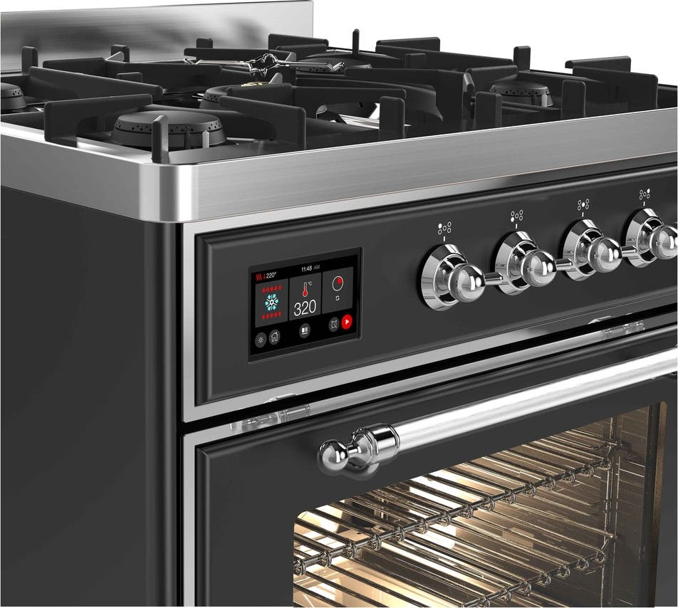 Ilve UM30DNE3MGC Natural Gas In Matte Graphite W/ Chrome Trim