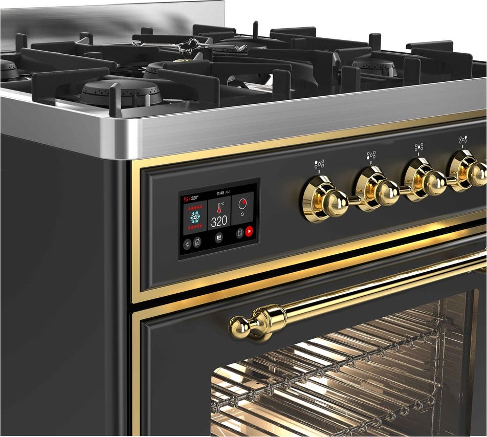 Ilve UM30DNE3MGG Natural Gas In Matte Graphite W/ Brass Trim