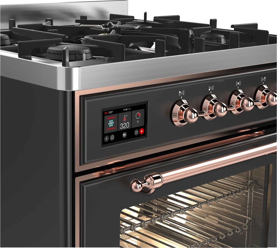Ilve UM30DNE3MGP Natural Gas In Matte Graphite W/ Copper Trim