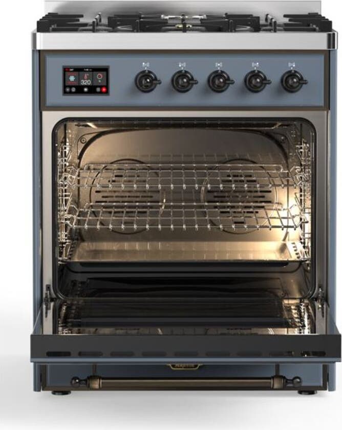 Ilve UM30DNE3BGB Natural Gas In Blue Grey W/ Bronze Trim