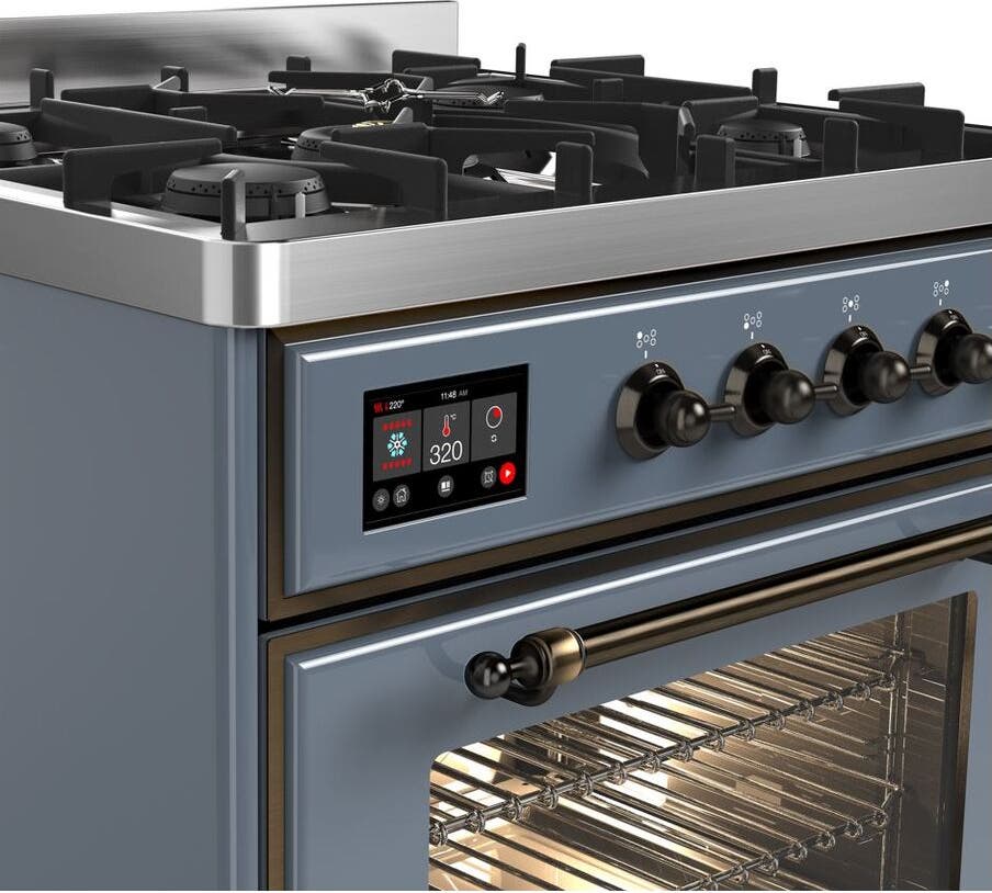 Ilve UM30DNE3BGB Natural Gas In Blue Grey W/ Bronze Trim