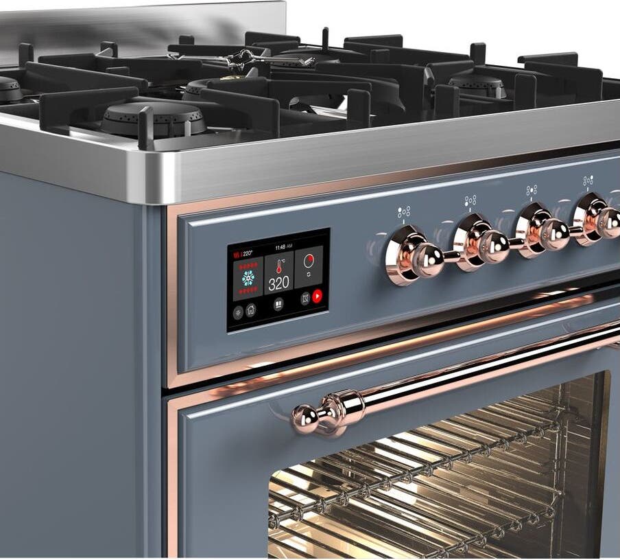 Ilve UM30DNE3BGPLP Liquid Propane In Blue Grey W/ Copper Trim