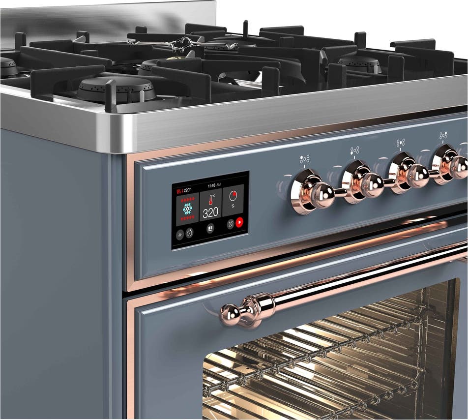 Ilve UM30DNE3BGP Natural Gas In Blue Grey W/ Copper Trim