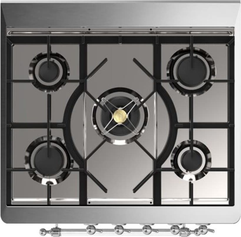 Ilve UM30DNE3BKC Natural Gas In Glossy Black W/ Chrome Trim