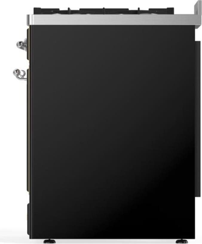 Ilve UM30DNE3BKC Natural Gas In Glossy Black W/ Chrome Trim
