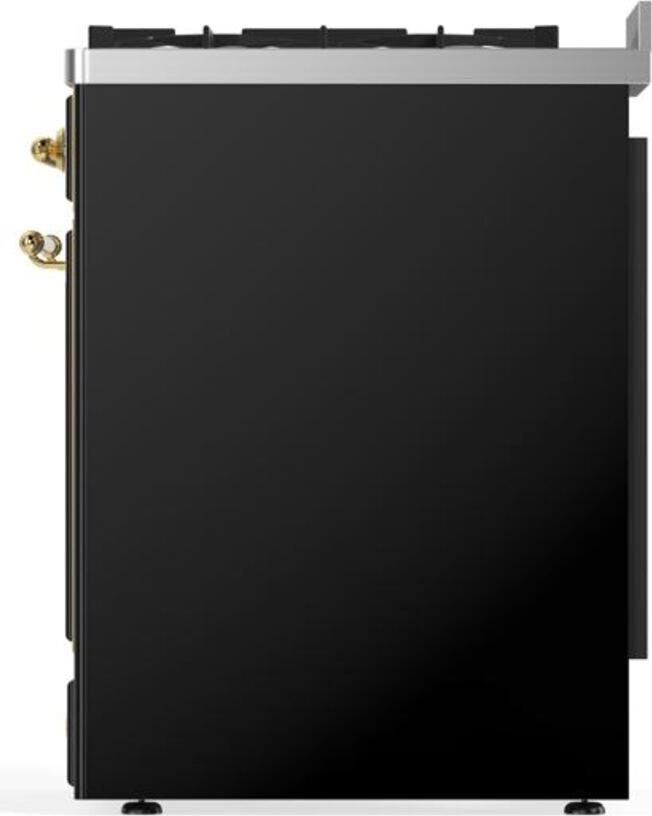 Ilve UM30DNE3BKG Natural Gas In Glossy Black W/ Brass Trim