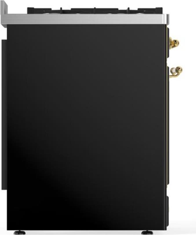 Ilve UM30DNE3BKG Natural Gas In Glossy Black W/ Brass Trim