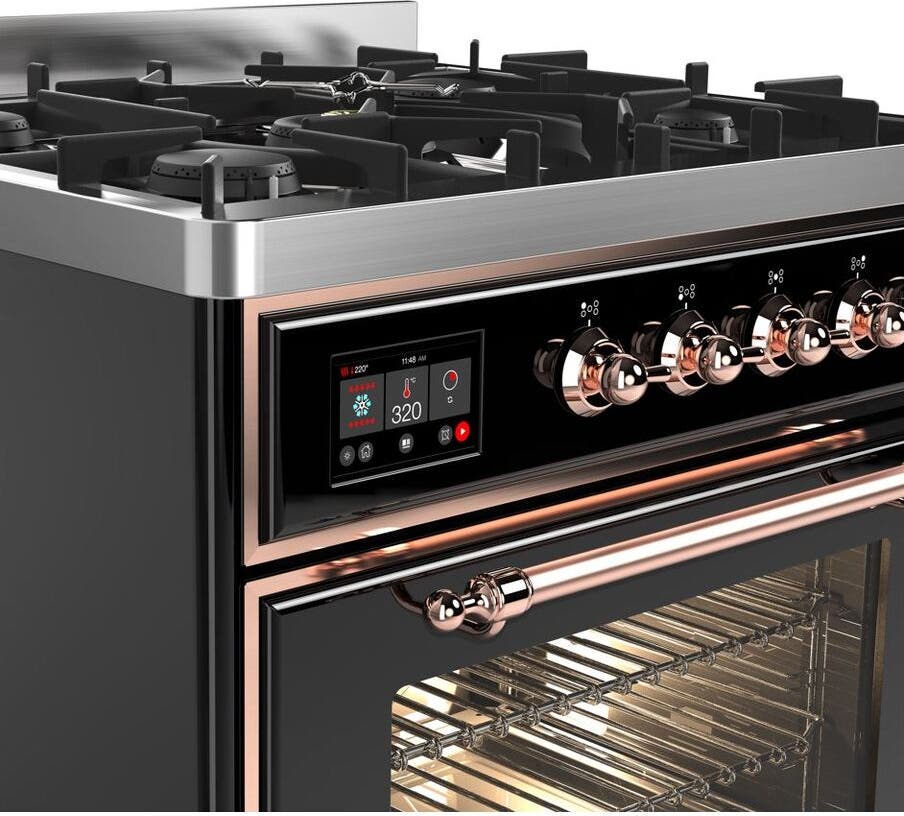 Ilve UM30DNE3BKP Natural Gas In Glossy Black W/ Copper Trim
