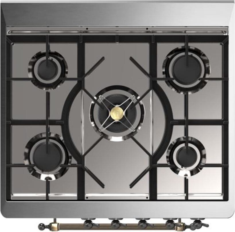 Ilve UM30DNE3BUB Natural Gas In Burgundy W/ Bronze Trim