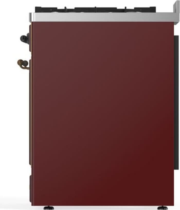 Ilve UM30DNE3BUB Natural Gas In Burgundy W/ Bronze Trim