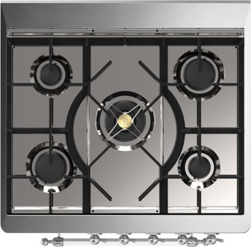 Ilve UM30DNE3BUC Natural Gas In Burgundy W/ Chrome Trim