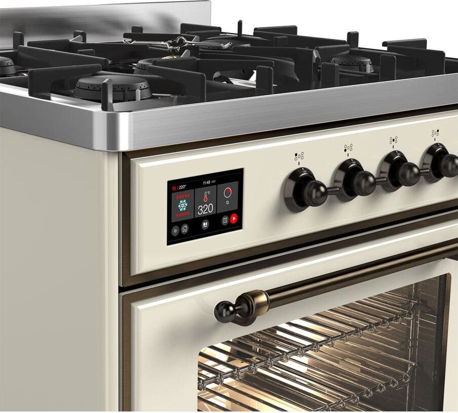 Ilve UM30DNE3AWBLP Liquid Propane In Antique White W/ Bronze Trim