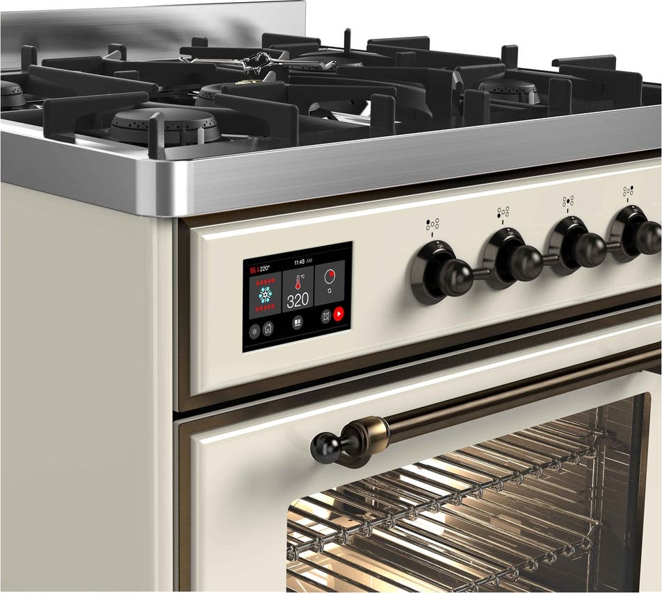 Ilve UM30DNE3AWB Natural Gas In Antique White W/ Bronze Trim