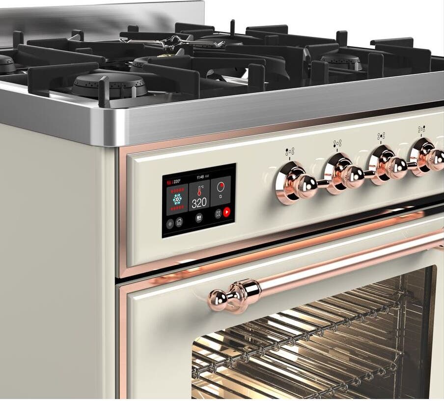 Ilve UM30DNE3AWPLP Liquid Propane In Antique White W/ Copper Trim