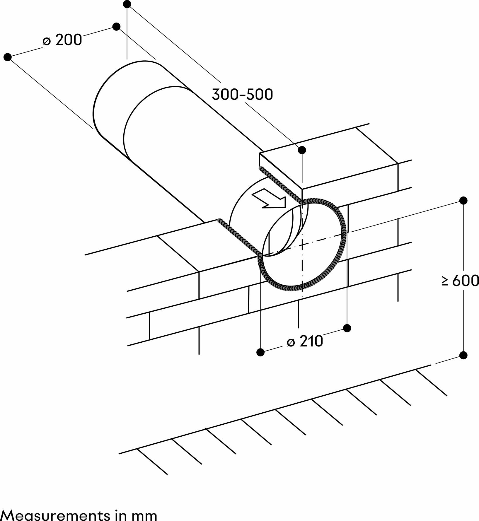 Gaggenau AD702052 8" Telescopic Wall Duct