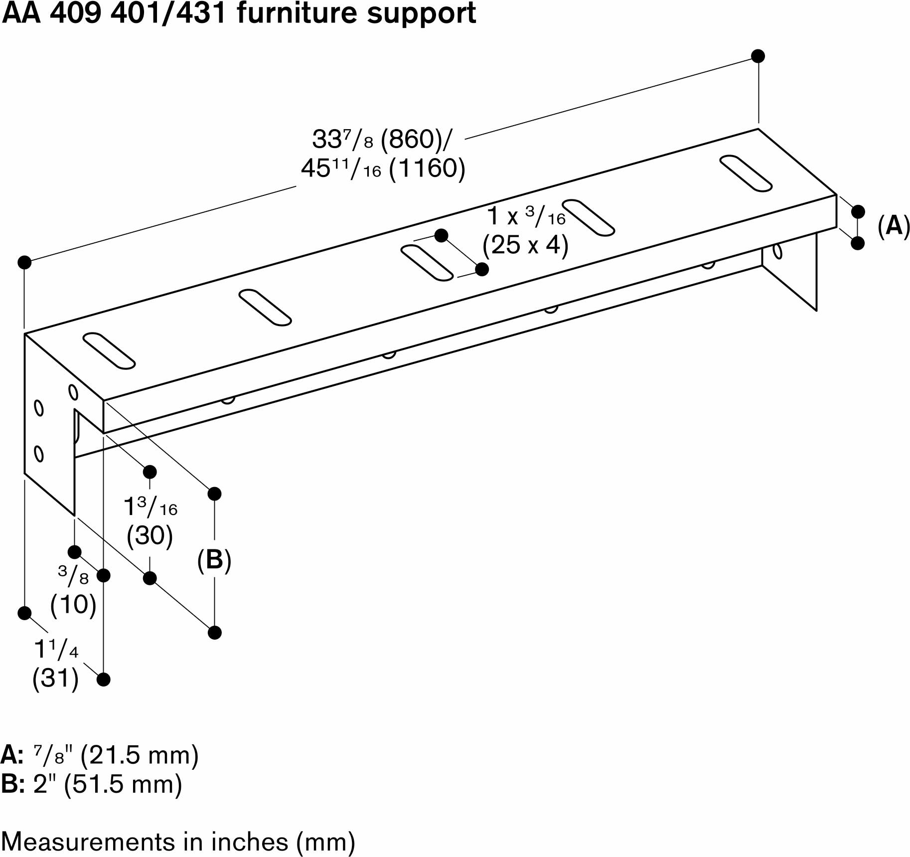 Gaggenau AA409401 Furniture Support