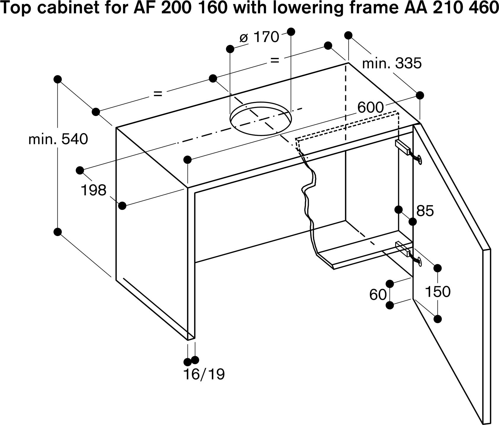 Gaggenau AA210460 Lowering Frame for 24 Inch AF Visor Hood