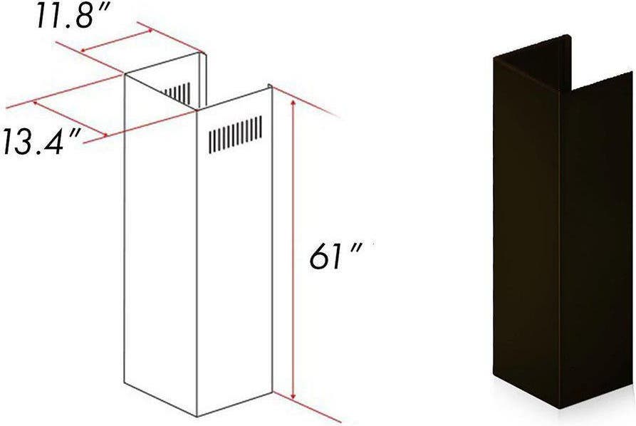 Zline 8667BE Black Finish With Copper Accents