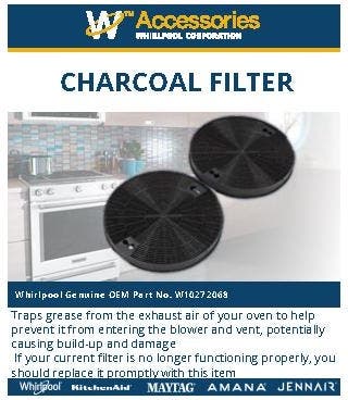 KitchenAid W10272068 Range Hood Replacement Charcoal Filter