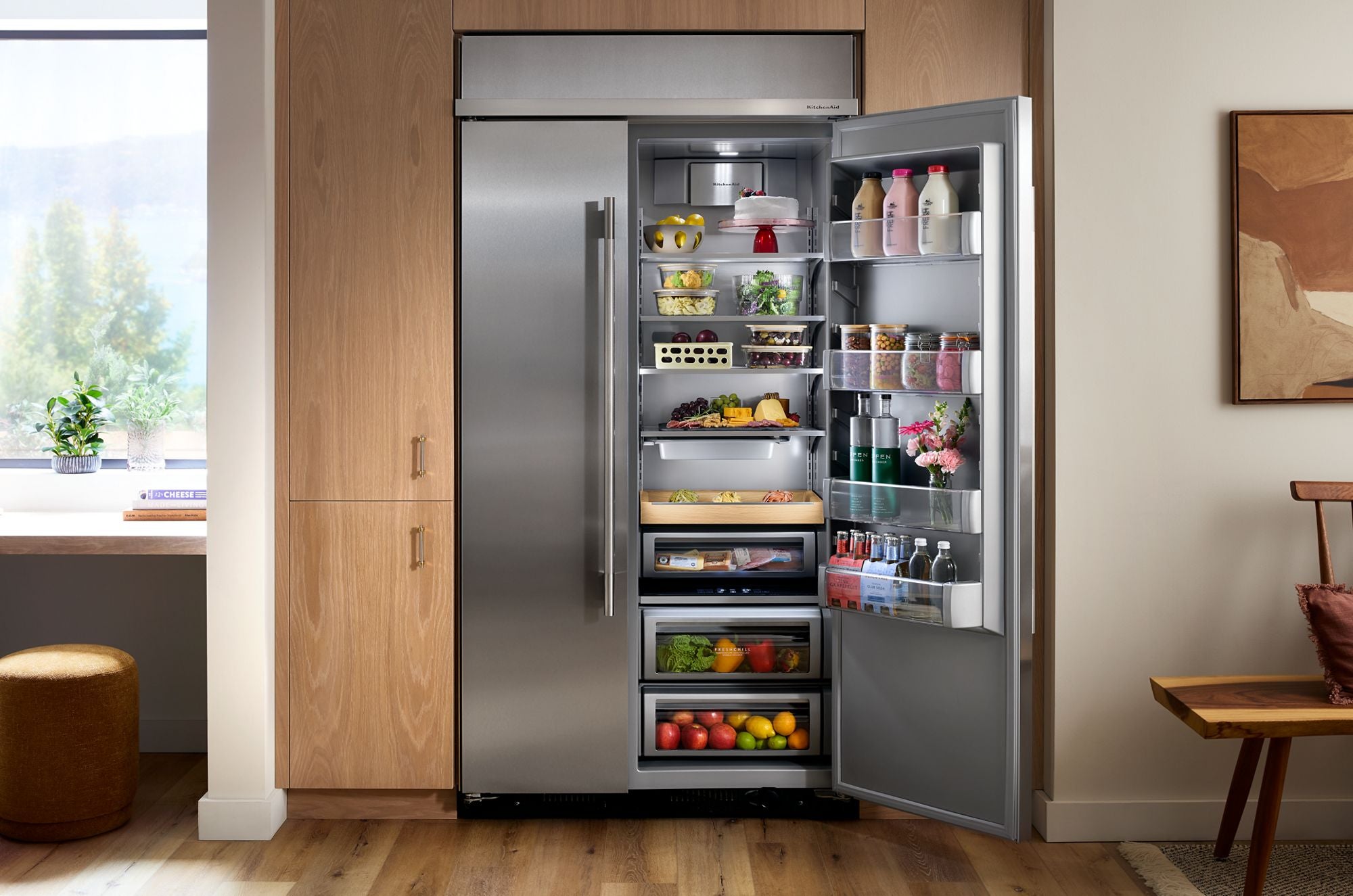 KitchenAid KBSN742SPS 42 Inch Built-In Side-by-Side Refrigerator