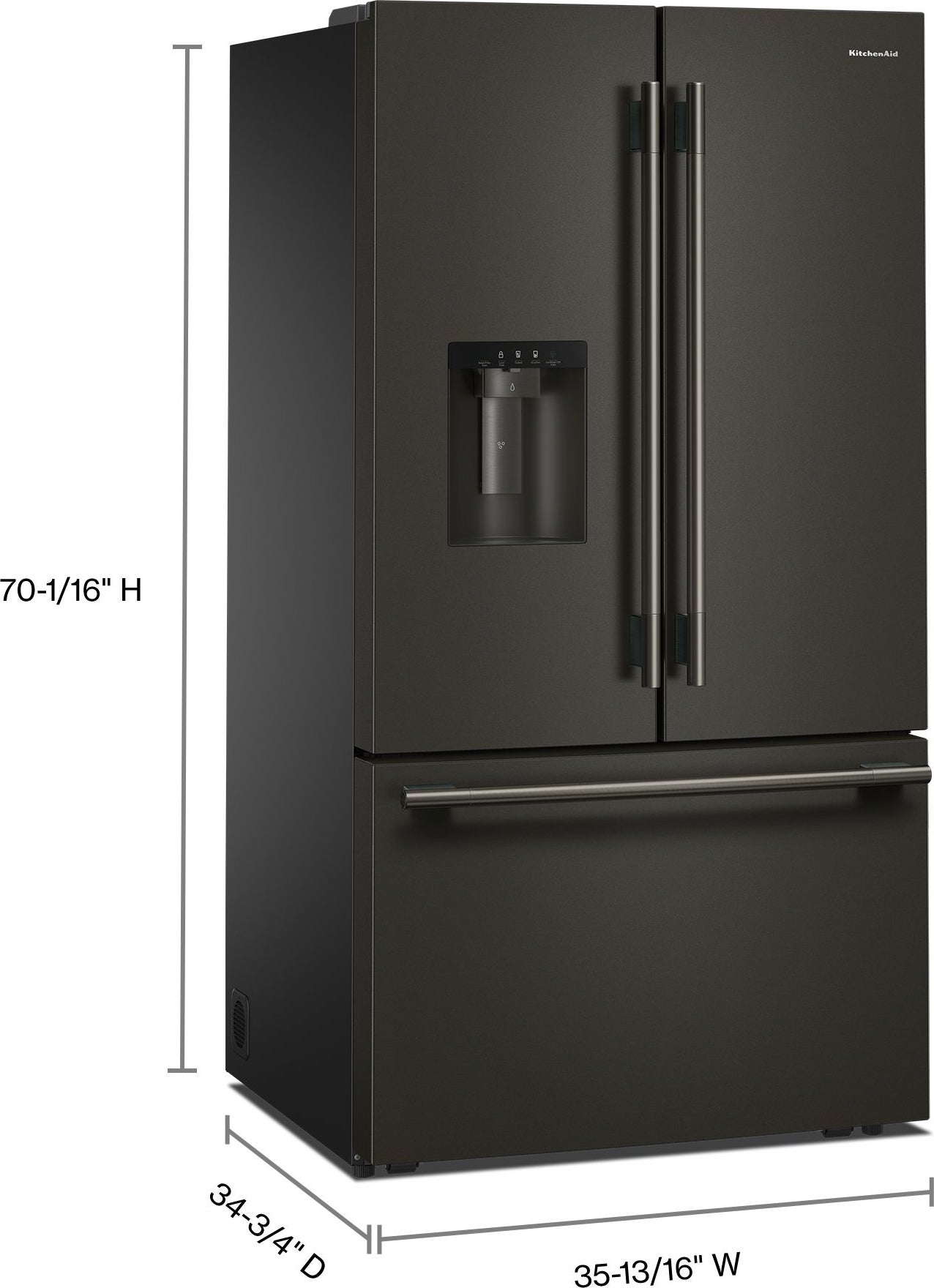 KitchenAid KRFF436SBE 36 Inch Freestanding French Door