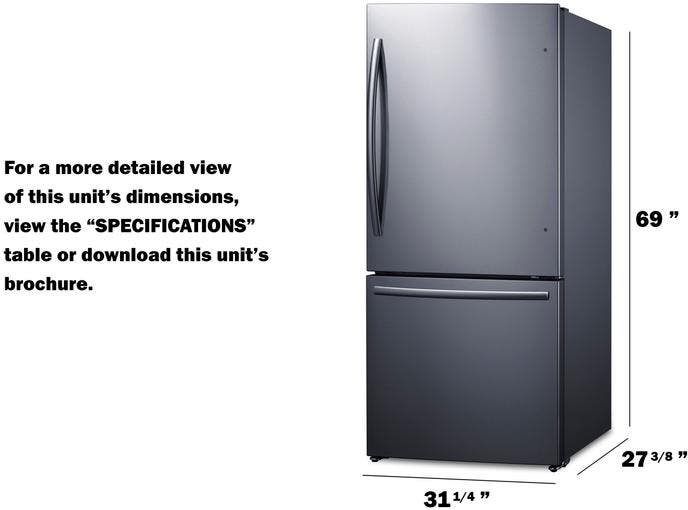 Summit FFBF179SSIM Stainless Steel, Right Hinge