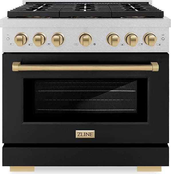 Satin Stainless Steel With Black Matte Door And Champagne Bronze Accents