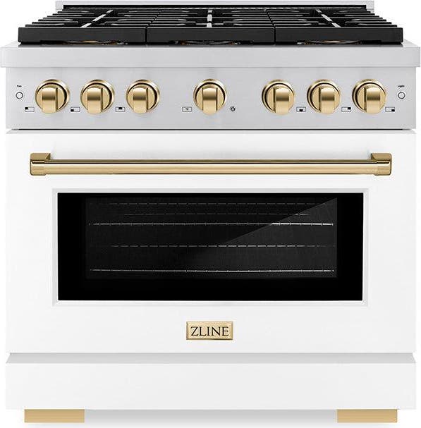 White Matte Door And Polished Gold Accents