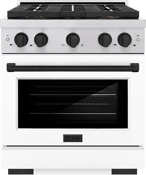Stainless Steel With White Matte Door And Matte Black Accents