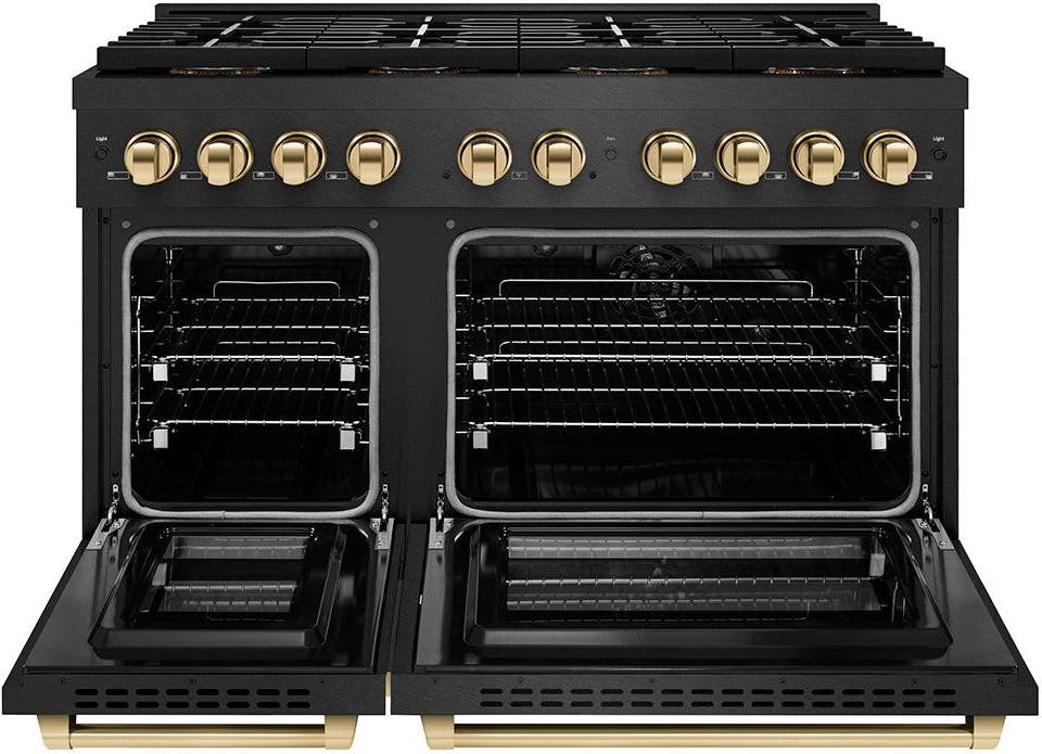 Black Satin Stainless Steel And Polished Gold Accents