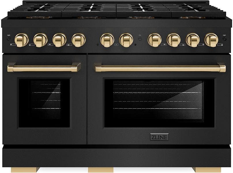 Black Stainless Steel And Polished Gold Accents