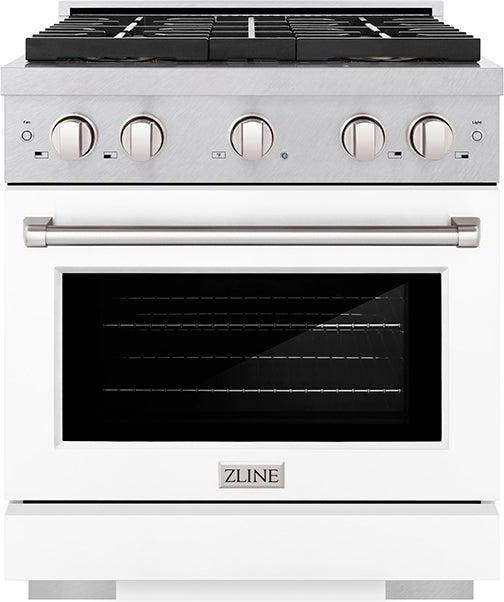 Satin Stainless Steel With White Matte Door