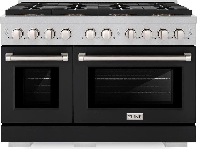 Satin Stainless Steel With Black Matte Doors