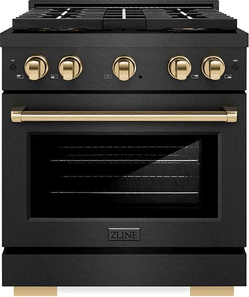 Black Satin Stainless Steel And Polished Gold Accents